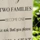 10"x18 vintage style Wedding Signs, Today, two families become one, pick a seat not a side wood sign, seating sign ON STAKE
