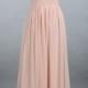 Pearl Pink One Shoulder Bridesmaid Dress, A-Line Floor-Length Chiffon Bridesmaid Dress