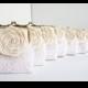 Cream Wedding / 8 * Lace Bridesmaid Clutches with Silk Roses - You Choose The Color Flower and Lining