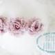 Mini Pink Polka Dot Flower Headband/ Shabby Flower Headband/ Newborn Headband/ Baby Headband/ Flower Girl/ Wedding/ Photo Prop