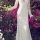 Sheath/Column V-Neck Long Sleeves Lace Wedding Dresses 2015