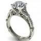 2.60 Ct Round Cut Diamond Engagement Ring VVS1 / D 14k White Gold