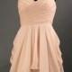 Chiffon Bridesmaid Dress, A-line Short Peach Bridesmaid Dress, Blush Bridesmaid Dress