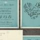 This day I will marry my best friend -Vintage Blue Wedding Invitation Card and RSVP postcard