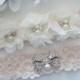 MILA Style -Wedding Garter Set, Ivory Lace Garter, Ivory Garter, Flower Garter Set
