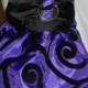 Purple Black Scroll Harness Dress, Perfect for Christmas, Holidays and Wedding Bridal Party. Custom made for your Cat, Dog or Ferret.