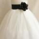 Flower Girl Dresses - IVORY with Black (FD0FL) - Wedding Easter Junior Bridesmaid - For Children Toddler Kids Teen Girls