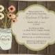 Country Mason Jar Bridal Shower Invitations, Wedding, Flowers, Set of 10 Printed Cards, FREE Ship, COMAJ, Country Mason Jar