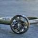 Eco-Friendly Forever Brilliant Moissanite and Brushed/Matte 950 Palladium Engagement Ring - Diamond Alternative - size 8