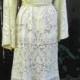 Boho Bride vintage Ivory Lace Dress  Vintage Wedding gown 20s style Crochet lace beach maxi dress M