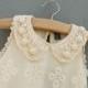 Ivory Lace Flower Girl Dress, Lace dress,  sleeveless Wedding pearls Vintage Style Petti Dress Tutu