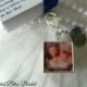 Wedding  Bouquet Photo Charm -Photo included- Brides keepsake -Six-pence charm- Something Blue - Charms-Picture Included