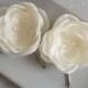Ivory Cream Off white silk Bridal flowers, Hair clip grip pin, Cream shoe clips, Bridesmaids dress sash accessory brooch, Weddings, Girls