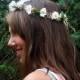 Hippie Bride Floral Hair Wreath Daisy dried Flower Crown Woodland Bridal party Wedding accessories Rustic chic headband Boho halo 70s style