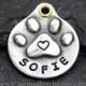Personalized Dog Tag - Pet Tag - Dog ID Tag - Pet ID Tag - Handmade Paw Print with Heart