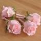 Wedding Flowers, Coral Salmon Pink Rose boutonniere wrapped in ivory satin ribbon.