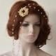 Bridal Hair Accessories, Gold Headband, Rhinestone and Pearl Headband, Wedding hair Accessory, Hair Wrap Headband