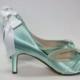 Wedding Shoes - Tiffany Blue - Crystals - Tiffany Blue Wedding - Dyeable Choose From Over 100 Colors - Wide Sizes Available - Shoes Parisxox