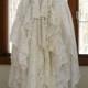 Off White Ivory alternative bride tattered boho gypsy hippie wedding dress, long, recycled / vintage laces, size medium  US 8 - 10