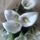 Silk Flower Stems DIY Bridal craft supplies accessories White Calla Lilies Wedding bouquet supply set of 6 high quality crafts Centerpieces
