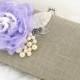 Linen Clutch, Bridesmaids Clutches, Rustic Wedding in Ivory, Silver, Nude and Lilac with Linen, Lace and Pearls- Vintage Inspired