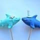 Sharks In Love wedding cake topper