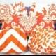 Bridesmaid Clutches Wedding Clutch Choose Your Fabric Orange Set of 6