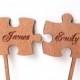 Puzzle Cake Toppers, Puzzle Pieces Wedding Cake Toppers, Rustic Wooden Cake Topper, Personalized Cake Topper, Luxury Mahogany Wood