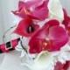 Brides bouquet Calla lily orchid Wedding bouquet white pink real touch Bridal bouquet