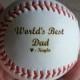 Engraved baseball for BIrthday, Father's Day, ring bearer, anniversary, wedding, new baby gift personalized, customized