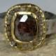 Rose Cut diamond Ring, Engagement ring,Gemstone Ring,  raw diamond and 22 kt yellow gold ring , gold ring, diamond ring,