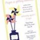 Pinwheel Flower Wedding Shower Invitation - Printable PDF or Email Evite
