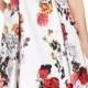 Adrianna Papell Rose-Print Pleated Dress