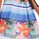 SL Fashions Cap-Sleeve Striped Floral Dress