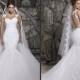 Custom Made 2014 Beautiful Court Train Illusion Transparent Back Beaded Lace Mermaid Wedding Dresses Bridal Gowns, $117.08 