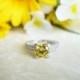 2.5 carat Round Solitaire Accented Filigree Canary Yellow Engagement Ring, Diamond Simulant, Promise Ring, Wedding, Bridal, Sterling Silver