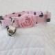 Shabby Chic Pink Gray  Polka Dot  Cat Collar with bell   Wedding Cat  Breakaway Collar Custom Made
