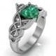 Claddagh Ring - Sterling Silver Emerald Love and Friendship Engagement Wedding Anniversary Promise Ring