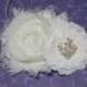 WEDDING COLLECTION  Fancy Ivory  Shabby  Headband  (Newborn, Toddler, Child) Also In WHITE