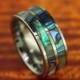 Tungsten Carbide Ring/Wedding Band With Two Abalone Lines 8MM - Promise/Engagement Ring