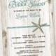 Bridal Shower Invitation Starfish Beach Printable, Digital File