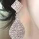 Long crystal rhinestone earrings ~ Large Teardrops ~ Statement earrings ~ Bridal jewelry ~ Prom ~ Bridesmaids ~ Bling ~