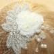 Crystal Applique Ivory Flower Pearl Cluster Wedding Bridal Brides Birdcage Bird Cage Veil