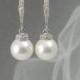 Pearl Bridal Earrings, Classic Pearl Wedding Earrings, Rose Gold Bridesmaid earrings, Swarovski Pearl drop Earrings