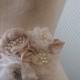 Ready to ship wedding sash bridal belt  CHAMPANGE  OFF WHITE  sash  handmade flowers