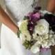 Bridal Bouquet,Plum/Purple Floral Bouquet & Boutonniere,Bridal Flowers,Wedding Bouquet,Deep Purple Rose Bouquet, Rose and Hydrangea Bouquet,