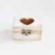 Small rustic style wedding box "Vintage Dream" - White, wooden, shabby chic, ring bearer box, ecofriendly, jewelry box