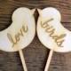 Wedding Cake Topper Sign Love Birds Engraved Wood Signs "Love Birds" Photo Props Mr and Mrs