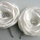 Ivory Flower Hair Clips For Wedding - Wedding Hair Accessories - Bridal Hair Piece - Flower Hair Pins