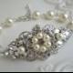 Ivory/Cream Pearl Bridal bracelet,wedding jewelry,Cuff bracelet,pearl bracelet with Swarovski pearls and Swarovski crystals,Pearl,AMELIA